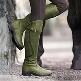Alicia | Wasserdichte kniehohe Leder-Reitstiefel für jedes Wetter – Grün