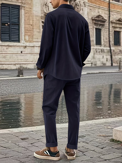 Lässiger Sportlicher Reißverschluss Trainingsanzug mit Jacke und Hose für Herren | Perfekt für Outdoor-Aktivitäten