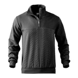 Julian | Klassischer Herren Zopfstrickpullover Mit Quarter-Zip – Schwarz