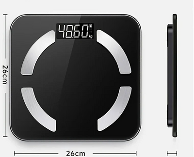 Hochpräziserter digitaler Körperfettwaage mit HD-Anzeige – Misst Gewicht, BMI, Körperfett, Muskelmasse und Wasseranteil