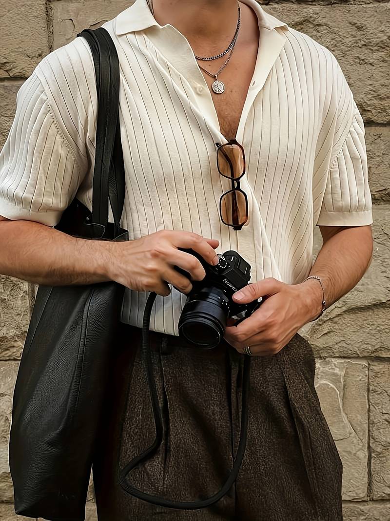 Stilvolles Strickhemd mit Kurzarm