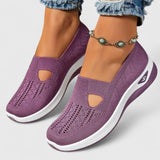 Regine | Damen Slip-On Atmungsaktive Mesh-Walking-Sneaker – Lila