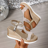 Lina | Stilvolle Keil Sandalen Damen Chic – Beige