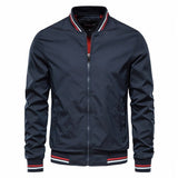 Sebastian | Lässige Herren-Bomberjacke Mit Kontrast-Rippdetails – Marineblau