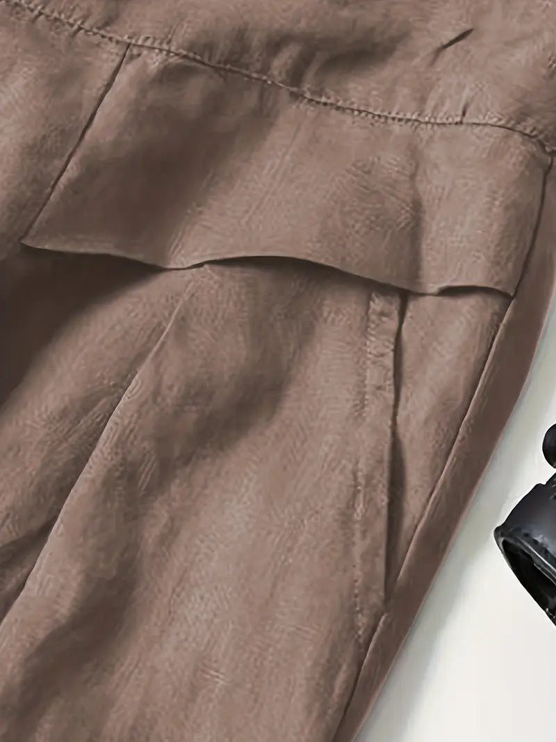 Anina - Weite Beine Leinen Hose