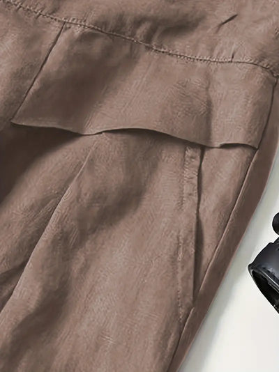 Anina - Weite Beine Leinen Hose