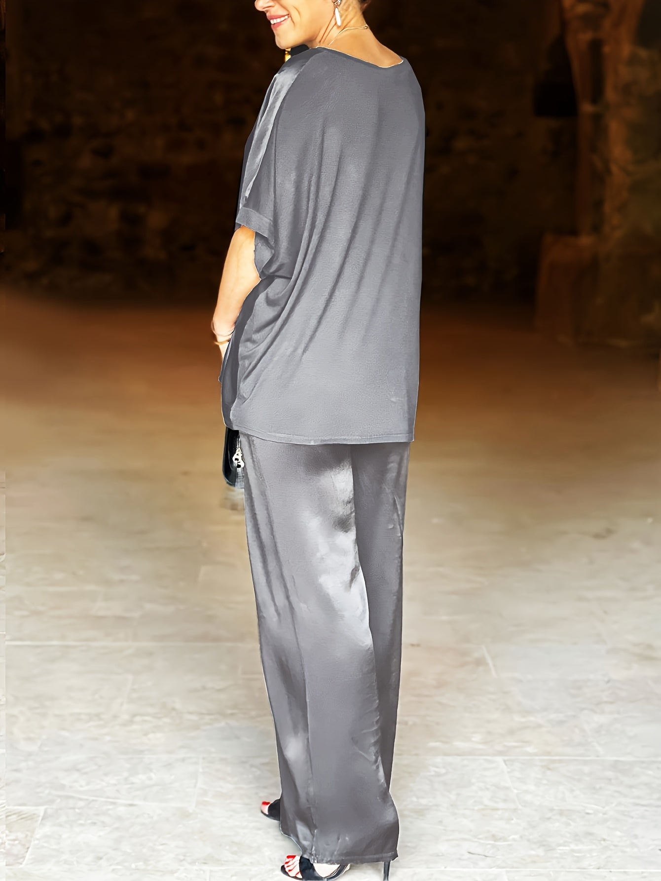 Ashlee - Elegantes Zweiteiliges Satz Mit Kurzen Ärmeln