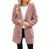 Zinnabelle - flauschige Kapuzenstrickjacke – Rosa