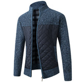 Mason | Herren Cardigan mit Stehkragen und Taschen – Blau-Grau