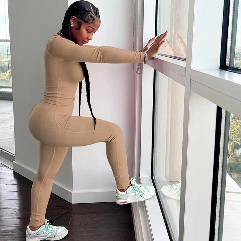 Bequemer Vintage Langer Jogginganzug für Damen | Ideal für den Sommer