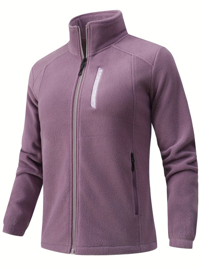 Fleecejacke Damen Mit Stehkragen | Reißverschluss Sportjacke Outdoor