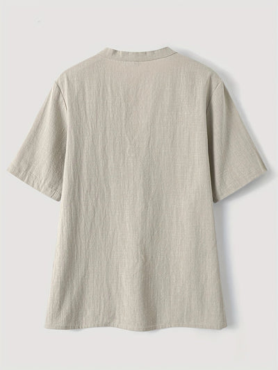 Nerida – Modische Bluse Mit V-Ausschnitt Und Kurzen Ärmeln