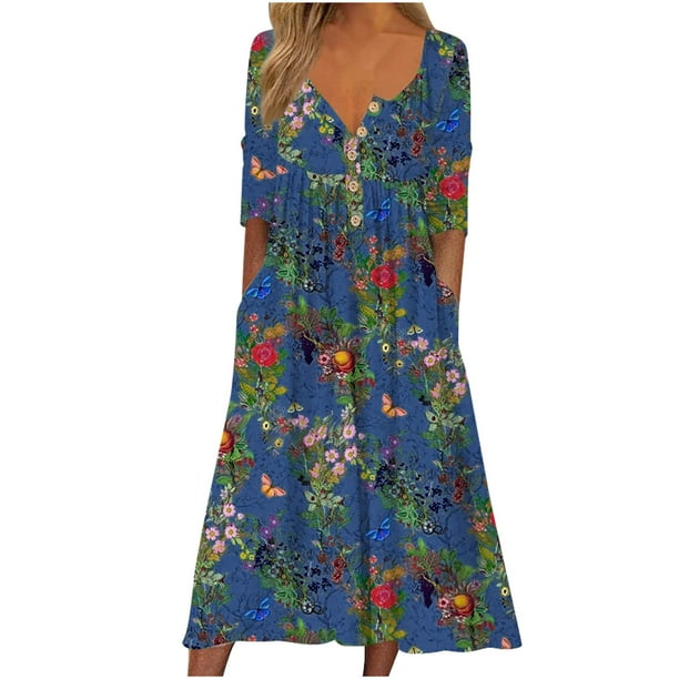 Kylie – Langes Kleid Mit Schmetterlings Ausdrucken