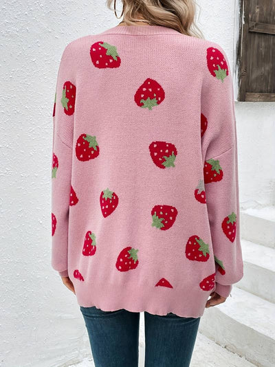 Berries™ – Strickjacke mit Erdbeer-Muster