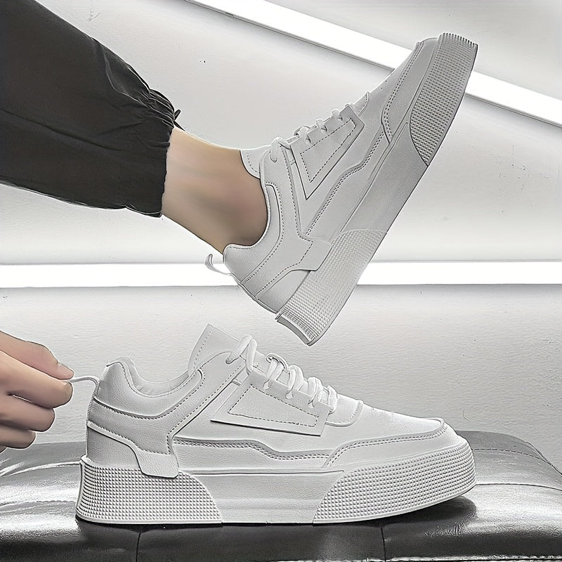 Herren Stilvolle Weiße Laufschuhe mit Hoher Sohle | Ideal für das tägliche Tragen