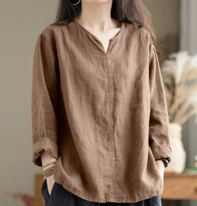 Buchholz® | Bluse mit V-Ausschnitt aus Baumwolle