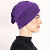 Ashnea | Weiche Stretch-Turbanmütze mit sicherem Halt – Lila