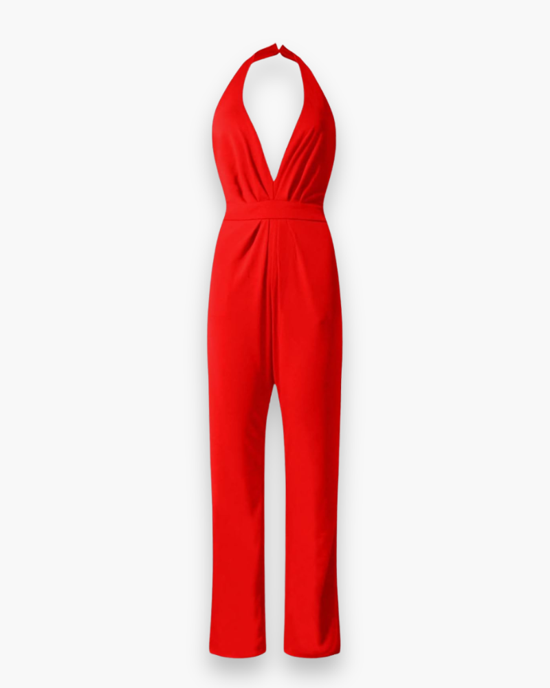 Damen Stilvoll Tief Schnitt Jumpsuit | Elegante