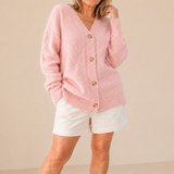 Halcyon - Soft-Touch-Cardigan mit Knöpfen – Rosa