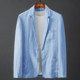 Kristian | Luftiger Und Klassischer Herren Leinen Blazer – Blau
