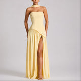Emma | Elegantes Herbst-Hochzeits Maxikleid – Gelb