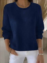 Laura | Gemütlicher Winter-Strickpullover für Damen – Dunkelblau
