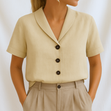 Paula | Exklusive Schlichte Bluse Damen – Beige