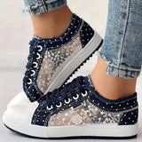 Damen Mesh Schnürsneaker – Mitternachtsblau