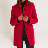Leonie | Damenjacke hoher Kragen modern elegant – Rot
