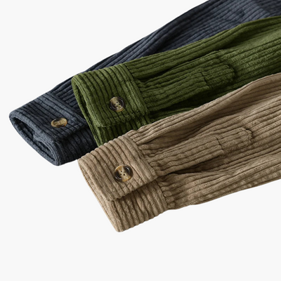 Cord-Overshirt für Herren - übergroße lange Ärmel und Knopfleiste