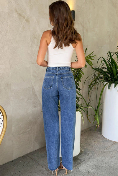 Beate® | Damen-Cargo-Jeans mit hoher Taille und Perlen