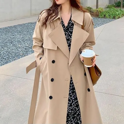 Langer Eleganter Luxe Trenchcoat für Damen | Ideal für den Winter