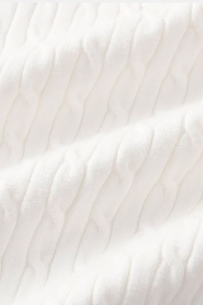 Eleganter Zopfstrickpullover mit Reißverschluss