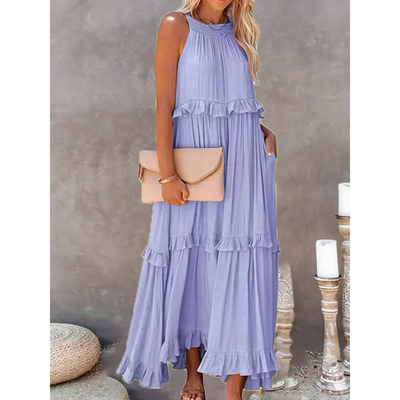 Damen Sommer Maxikleid mit Neckholder | Maxi