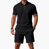 Herren Kurzarm Polo Set – Schwarz