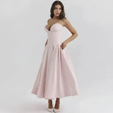 Laarni Kleid – Elegantes Korsett-Midi-Kleid für besondere Anlässe – Rosa