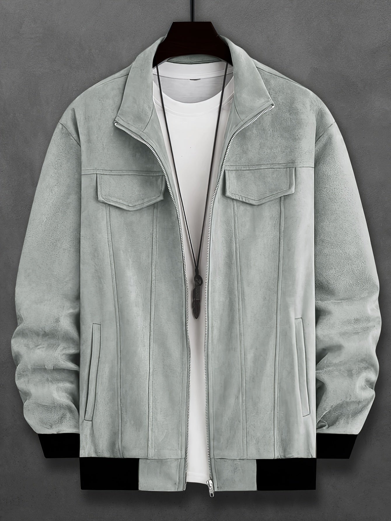 Stilvolle einfarbige warme Fleece-gedruckte Winterjacke für Herren | Ideal für den Winter