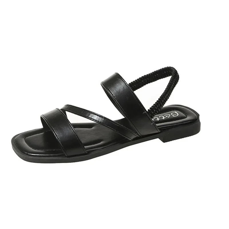 Lurenza® | Minimalistische Riemensandalen mit Stretch-Ferse