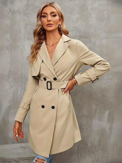Eleganter Klassischer Doppelreihiger Trenchcoat für Damen | Ideal für den Winter