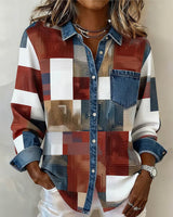 Paula | Damen Shirt modern & farbig mit stilvollem Kragen – Rot