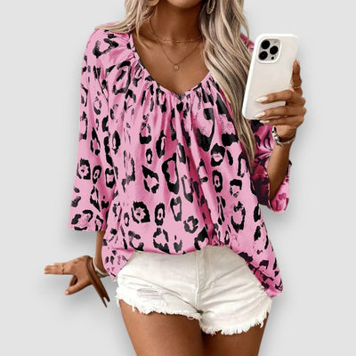 Eline | Leopard V-Ausschnitt Bluse