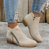 Mia - Stiefel mit Reißverschluss – Beige