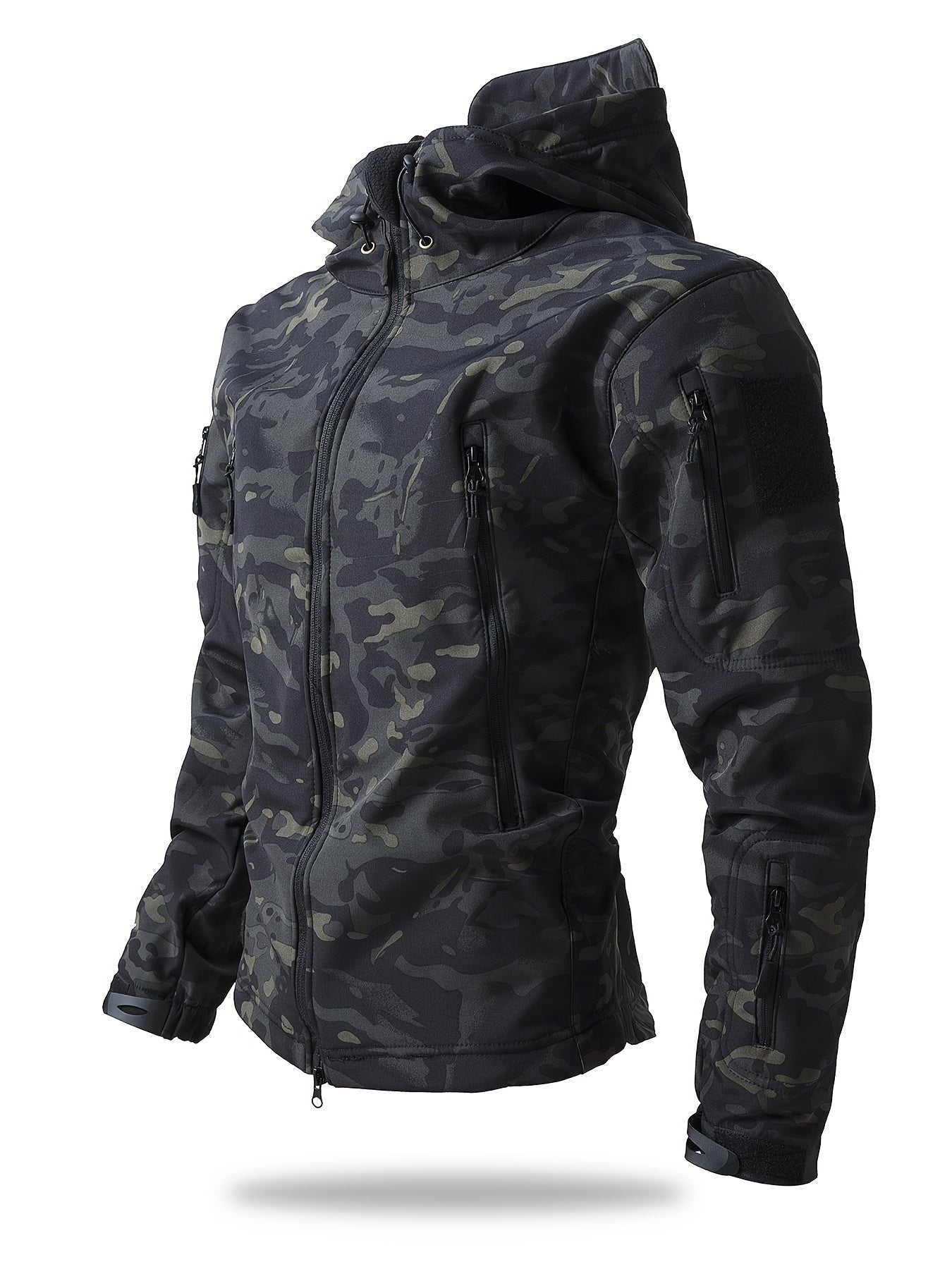 Taktische Reissverschluss Kapuzen Windbreaker Outdoor Jacke für Herren | Perfekt für Outdoor-Aktivitäten