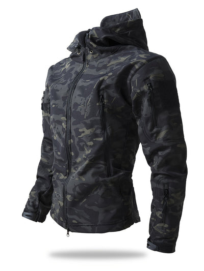 Taktische Reissverschluss Kapuzen Windbreaker Outdoor Jacke für Herren | Perfekt für Outdoor-Aktivitäten