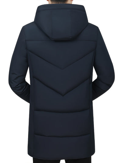 Casual Puffer Wintermantel mit Fleece-Futter und Reissverschluss-Tasche für Herren | Ideal für den Winter