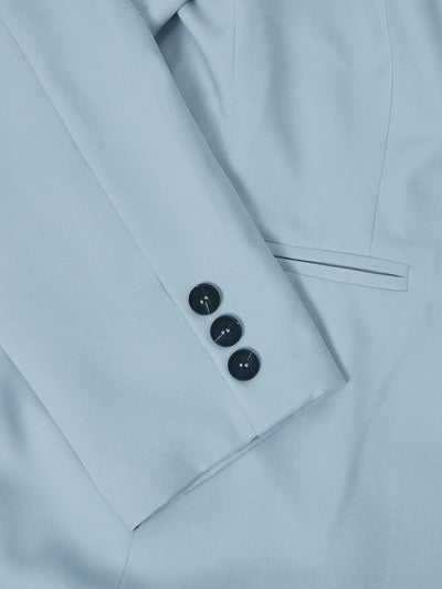 Elegantes Blazer Set in Hellblau mit Knopfdetails und Hose für Damen | Ideal für jeden Tag