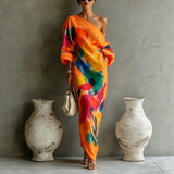 Adoressa - Skulpturales One-Shoulder-Maxikleid – Orange