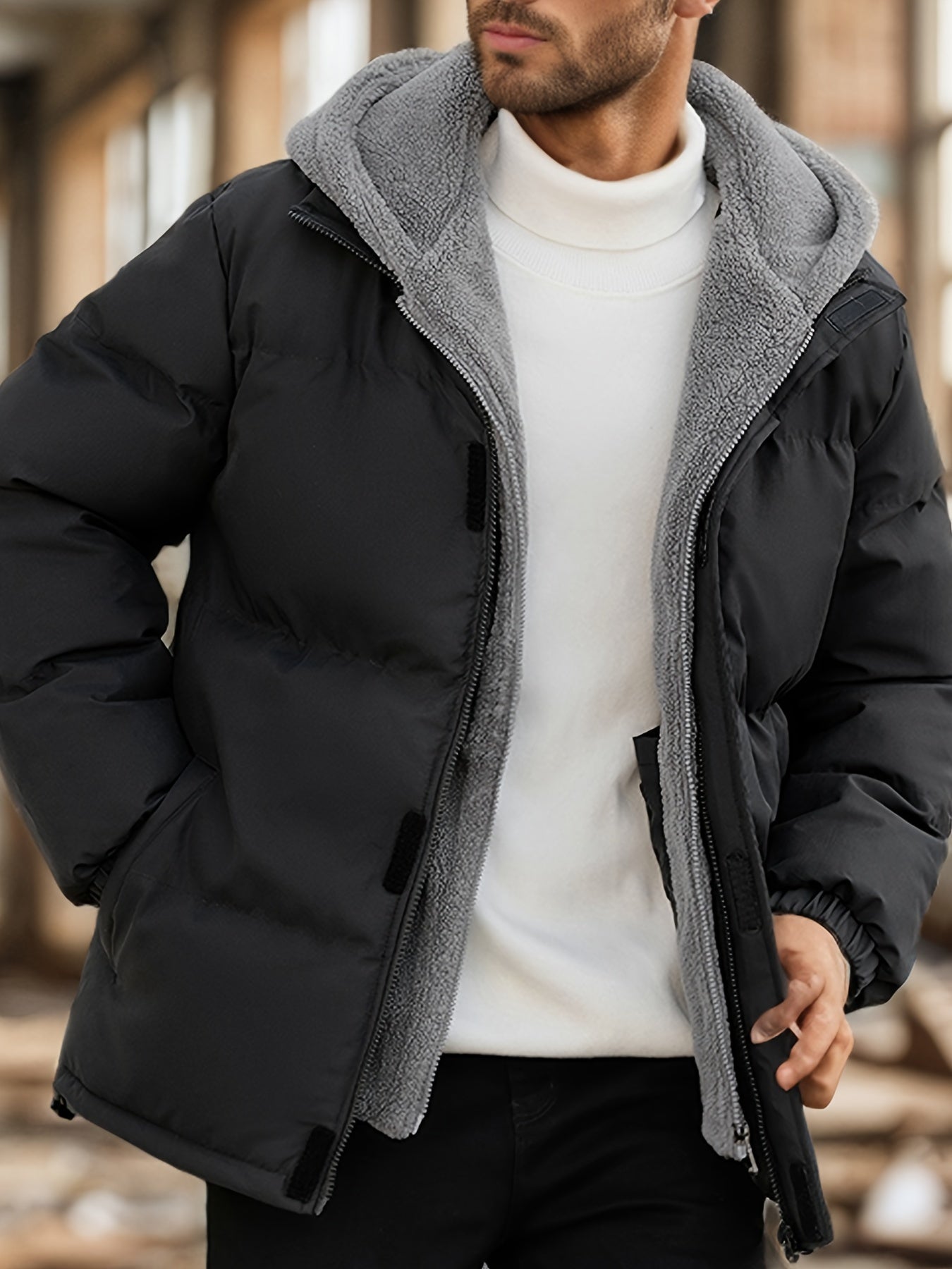 Stilvolle lässige warme gepolsterte Winterjacke für Herren | Ideal für den Winter