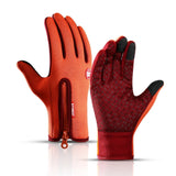 Wintersporthandschuhe mit rutschfestem Design – Orange