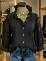 Jana | Damenbluse Freizeit komfortabel elegant – Schwarz